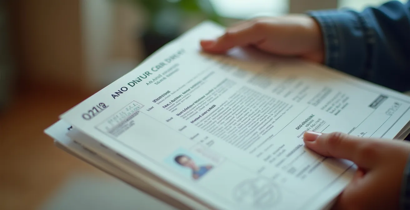 Manos sosteniendo dos documentos de conducir, el español y el Permiso Internacional, sobre una mesa de madera tropical, simbolizando la elección estratégica.